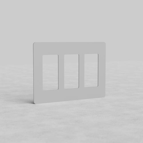 3G Outlet Plate Kew US, paintable white cover with three vertical outlet openings, suitable for customization.