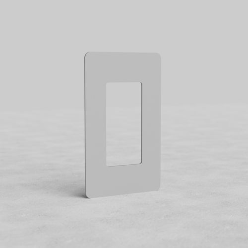 Rectangular 1G Outlet Plate Kew US, paintable cover plate, shown upright on a light gray surface.