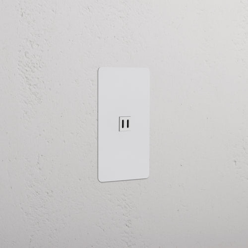 Kew 1G Fast Charge 65W USB Keystone in paintable white, wall-mounted USB charging port.
