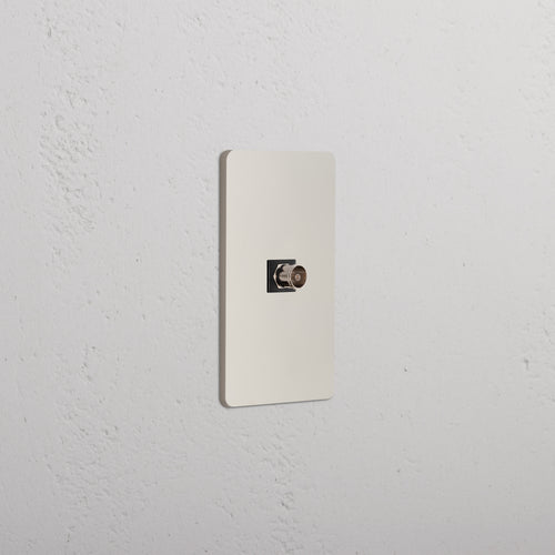 Grove 1G TV Keystone wall plate in polished nickel black, featuring a single keystone port.