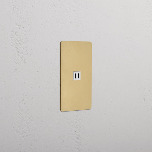 Kew 1G Fast Charge 45W USB Keystone in antique brass with white insert, single USB outlet.
