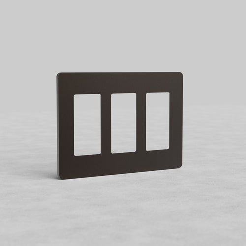 Bronze 3G Outlet Plate Grove US with three rectangular openings, displayed upright against a light background.