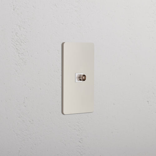 Grove 1G TV Keystone wall plate in polished nickel white, featuring a single keystone port for TV connections.