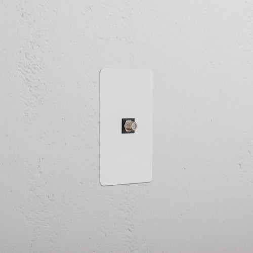 Kew 1G Satellite Keystone in paintable black finish, a single satellite wall outlet for keystone modules.