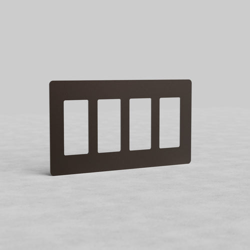 Bronze 4G outlet plate (Kew US) with four rectangular cutouts, shown on a light gray background.