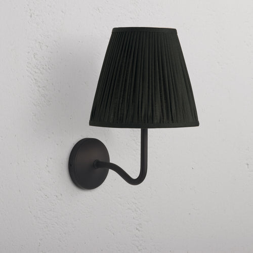 Large Malvern Wall Light Deep Green - Bronze, wall-mounted light with deep green shade and bronze base.