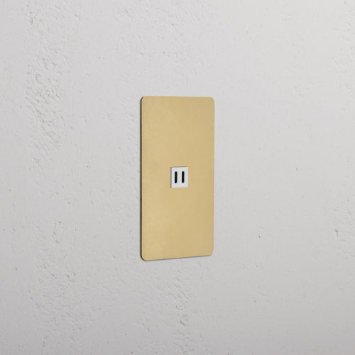 Kew 1G Fast Charge 65W USB Keystone in antique brass with white insert, single USB wall plate.